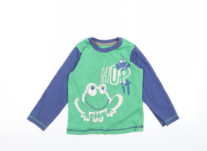Preworn Boys Green Solid   Pyjama Top Size 2-3 Years