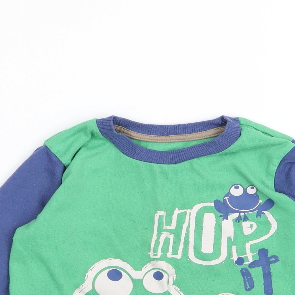 Preworn Boys Green Solid   Pyjama Top Size 2-3 Years