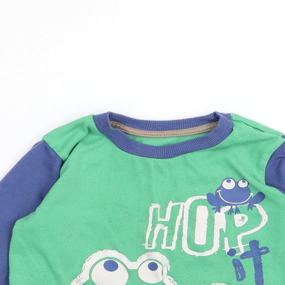 Preworn Boys Green Solid   Pyjama Top Size 2-3 Years