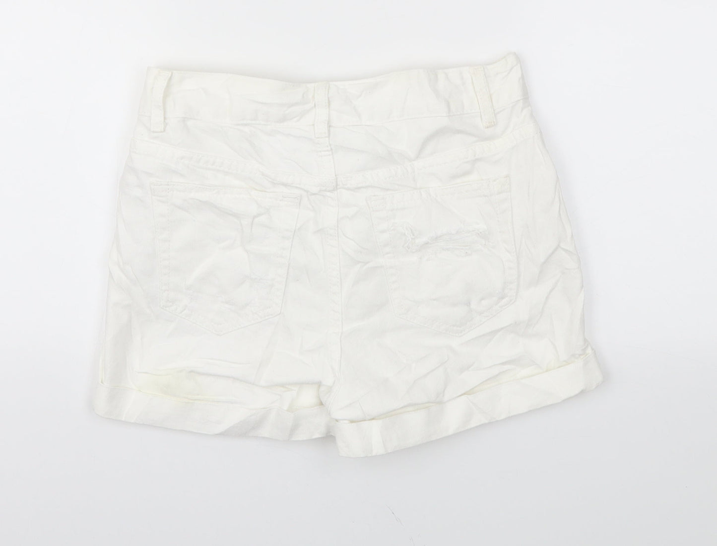 Topshop Womens White   Cut-Off Shorts Size 6