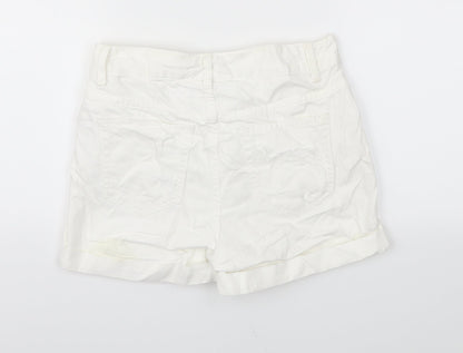 Topshop Womens White   Cut-Off Shorts Size 6