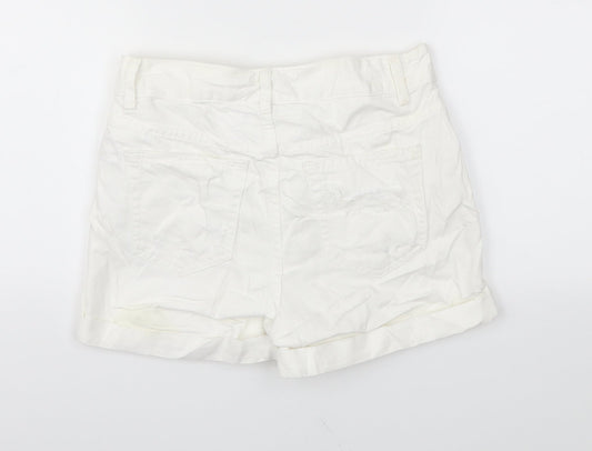 Topshop Womens White   Cut-Off Shorts Size 6