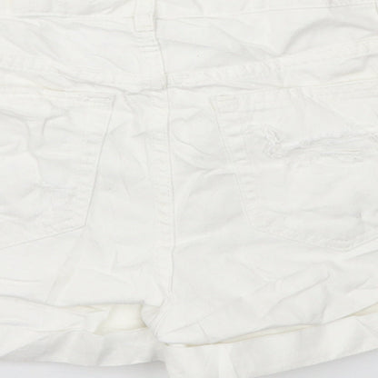 Topshop Womens White   Cut-Off Shorts Size 6