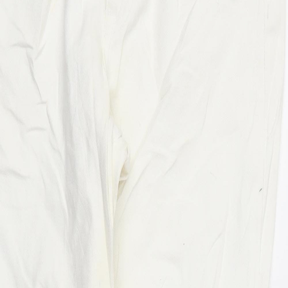 Womens UK Size 34 H&M Regular Fit Straight White Jeans