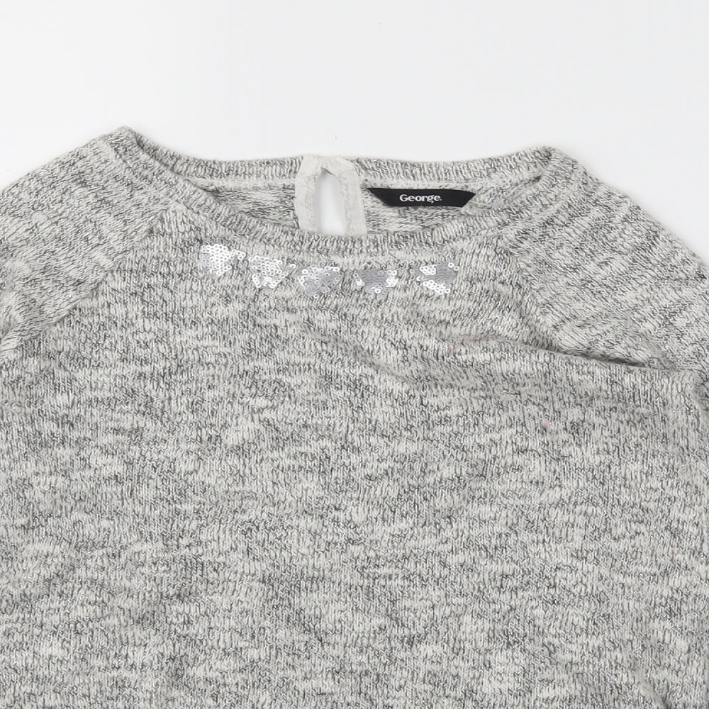 George Girls Grey   Pullover Jumper Size 10-11 Years