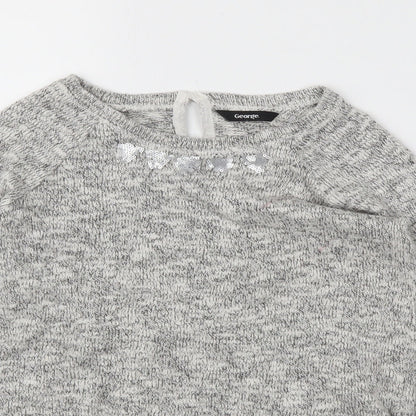 George Girls Grey   Pullover Jumper Size 10-11 Years
