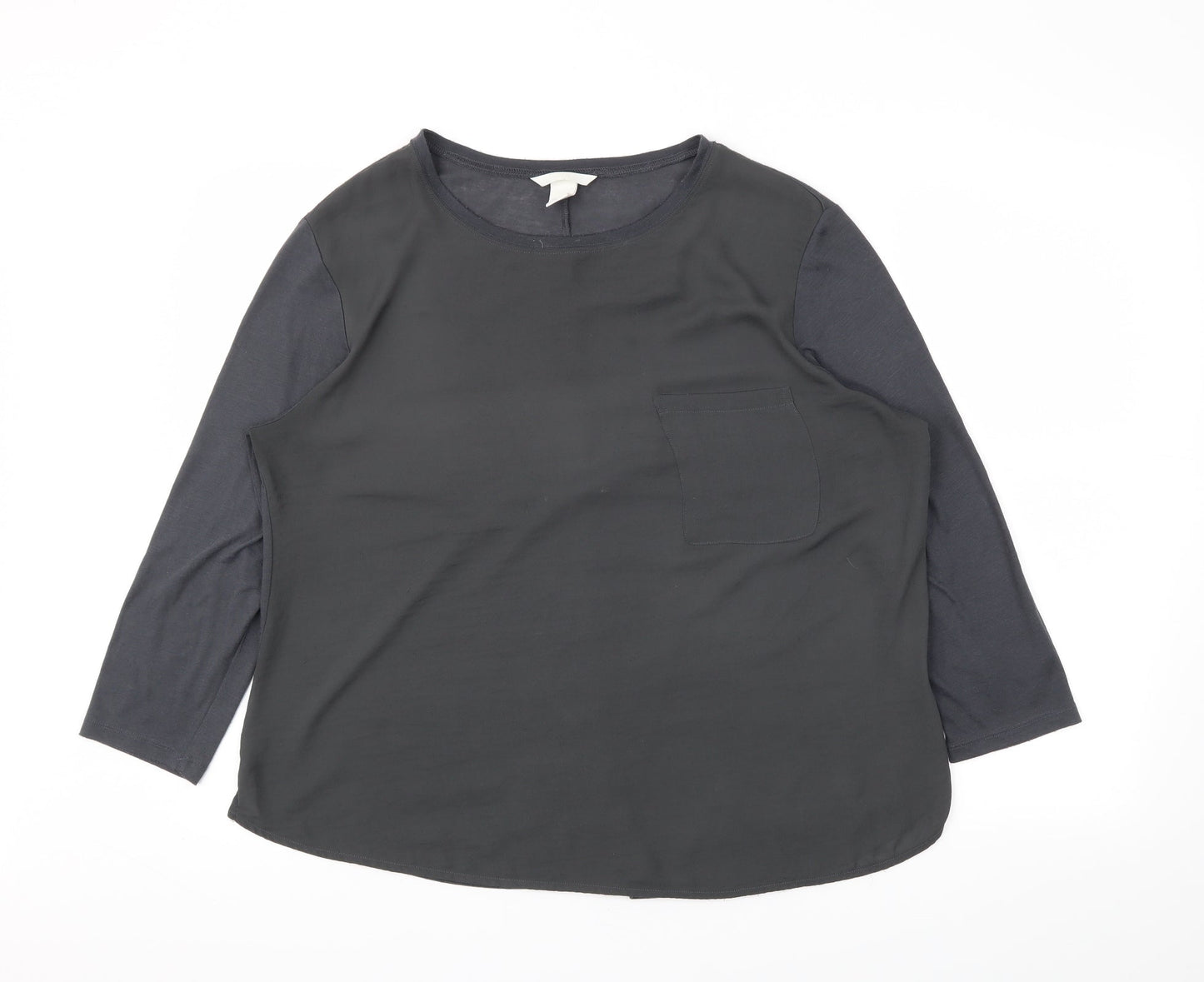 Womens UK Size L H&M Grey Basic T-Shirt