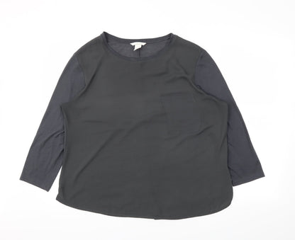 Womens UK Size L H&M Grey Basic T-Shirt