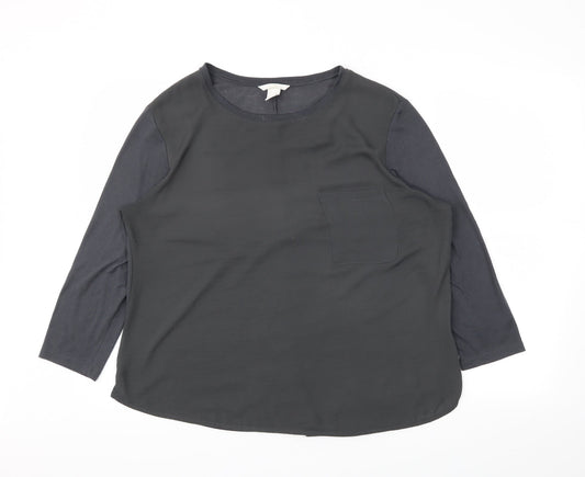 Womens UK Size L H&M Grey Basic T-Shirt