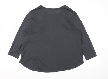 Womens UK Size L H&M Grey Basic T-Shirt