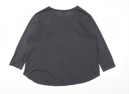 Womens UK Size L H&M Grey Basic T-Shirt