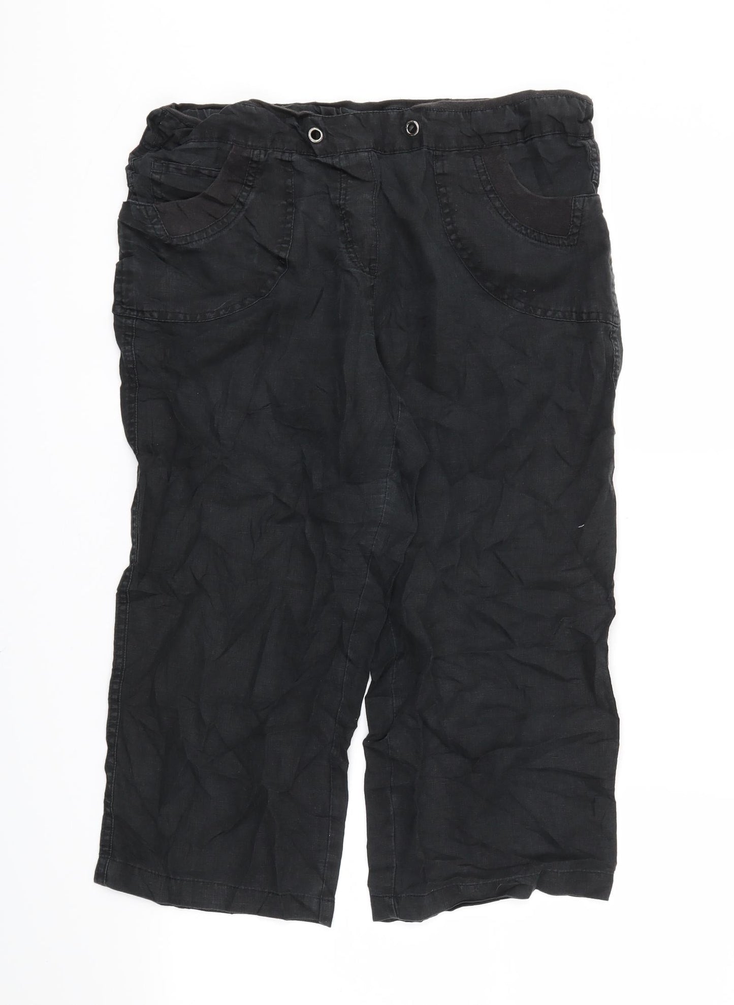Womens UK Size 14 M&S Regular Fit  Black Trousers