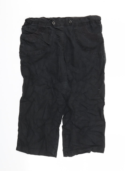 M&S Womens Black Houndstooth  Trousers  Size 14 L20 in