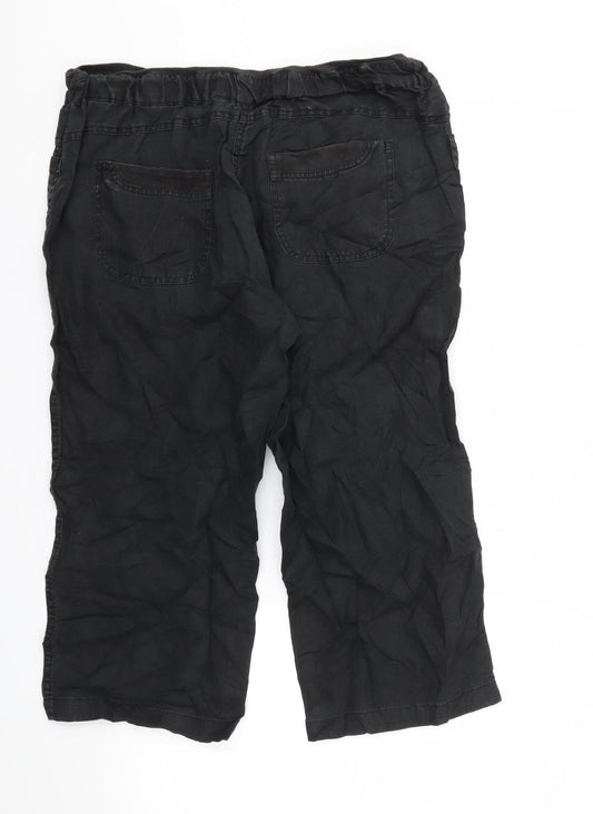 M&S Womens Black Houndstooth  Trousers  Size 14 L20 in