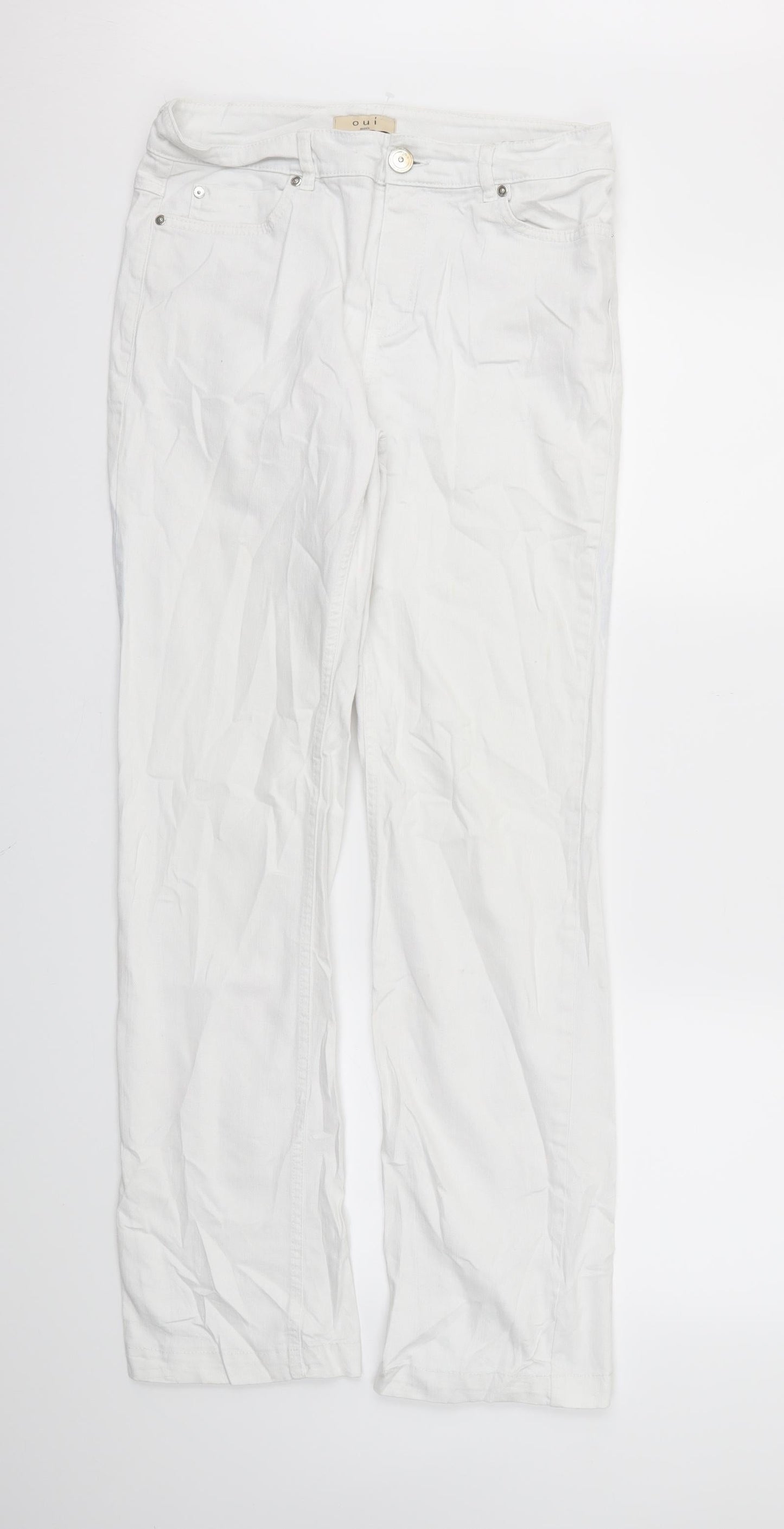 Womens UK Size 14 Oui Relaxed Fit Skinny White Jeans