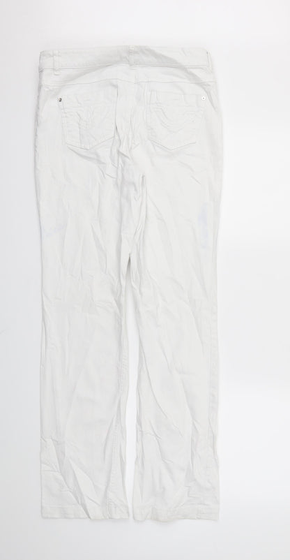 Womens UK Size 14 Oui Relaxed Fit Skinny White Jeans