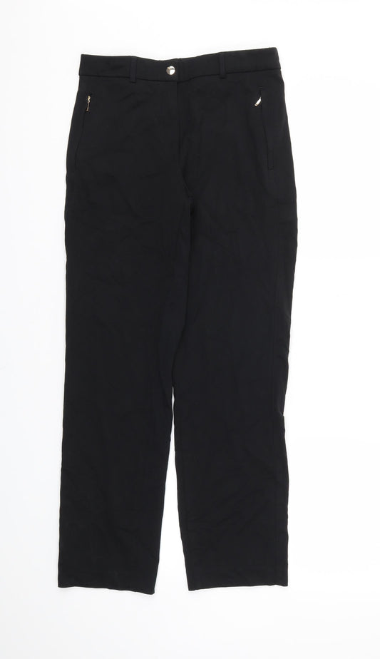 M&S Womens Black Houndstooth  Trousers  Size 8 L28 in