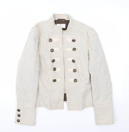 CC Womens Grey Striped  Jacket Blazer Size 14