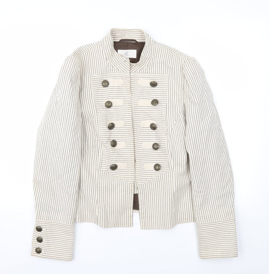 CC Womens Grey Striped  Jacket Blazer Size 14