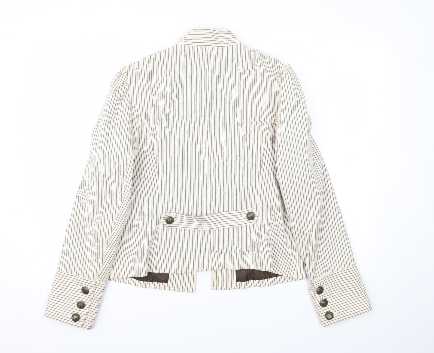 CC Womens Grey Striped  Jacket Blazer Size 14