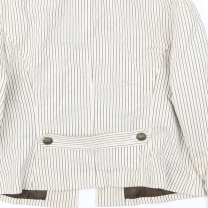 CC Womens Grey Striped  Jacket Blazer Size 14