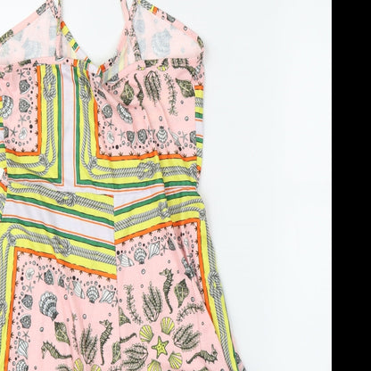 Boohoo Womens Pink Batik  Romper One-Piece Size 12