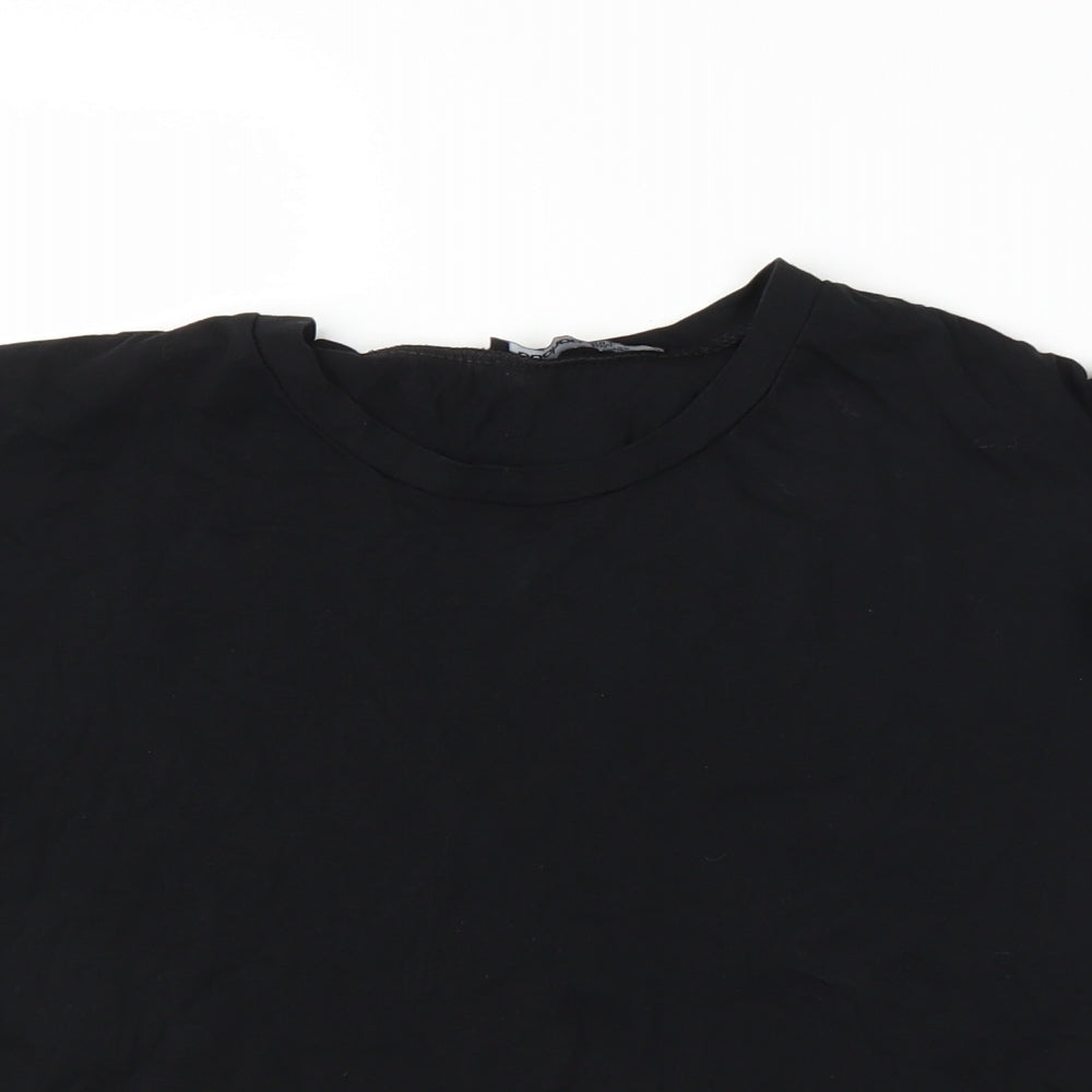Boohoo Womens Black   Cropped T-Shirt Size 10