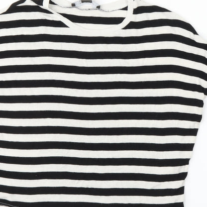 Primark Womens Black Striped  Cropped T-Shirt Size S