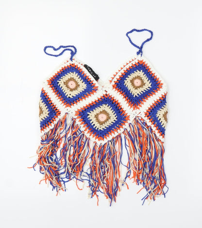 Parisian Womens Multicoloured Geometric  Camisole Blouse Size M  - Cropped