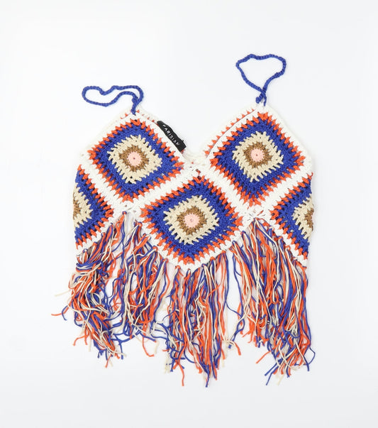 Parisian Womens Multicoloured Geometric  Camisole Blouse Size M  - Cropped