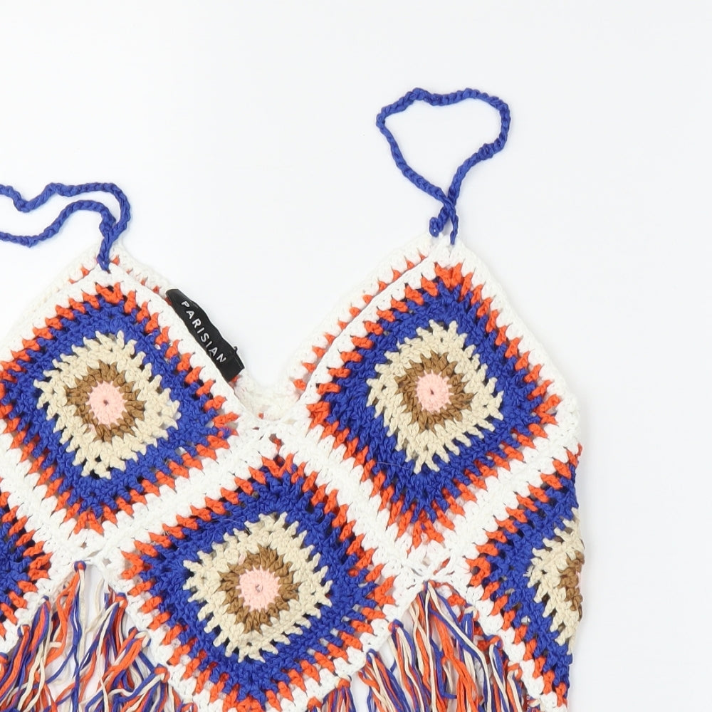 Parisian Womens Multicoloured Geometric  Camisole Blouse Size M  - Cropped