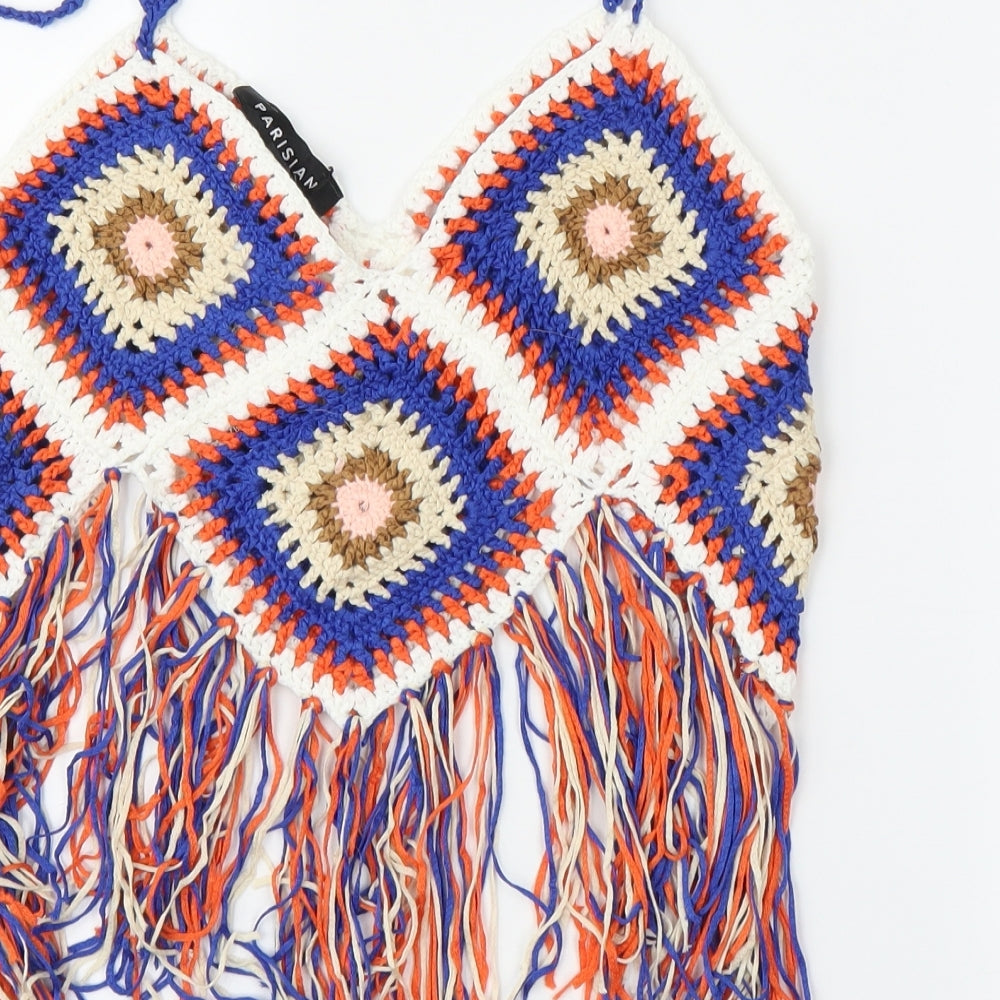 Parisian Womens Multicoloured Geometric  Camisole Blouse Size M  - Cropped