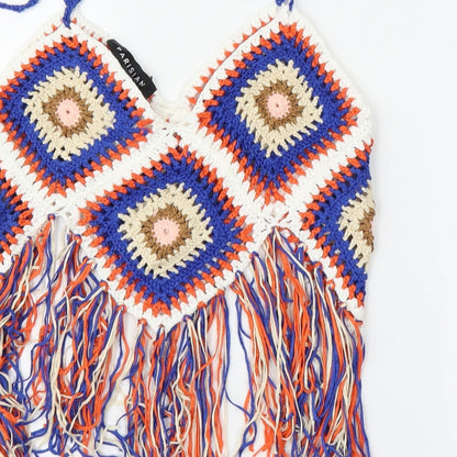 Parisian Womens Multicoloured Geometric  Camisole Blouse Size M  - Cropped
