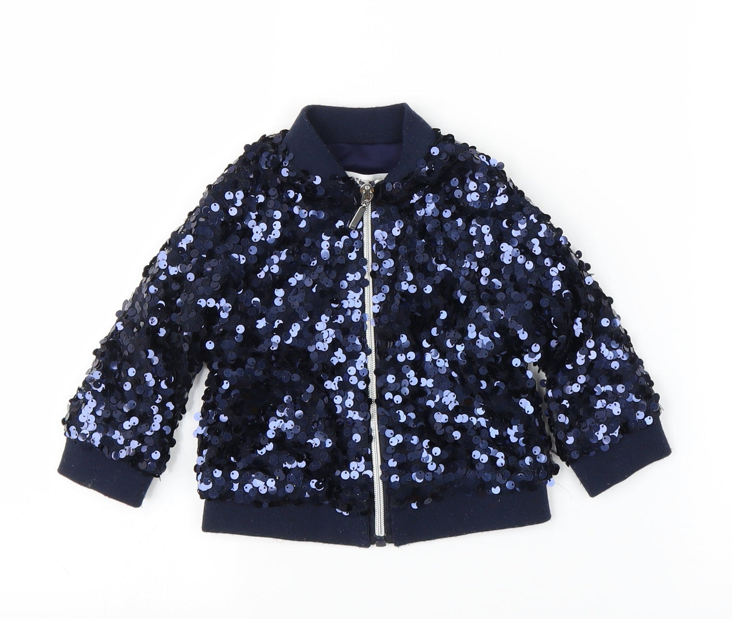Minoti Girls Blue   Full Zip Jumper Size 9-12 Months