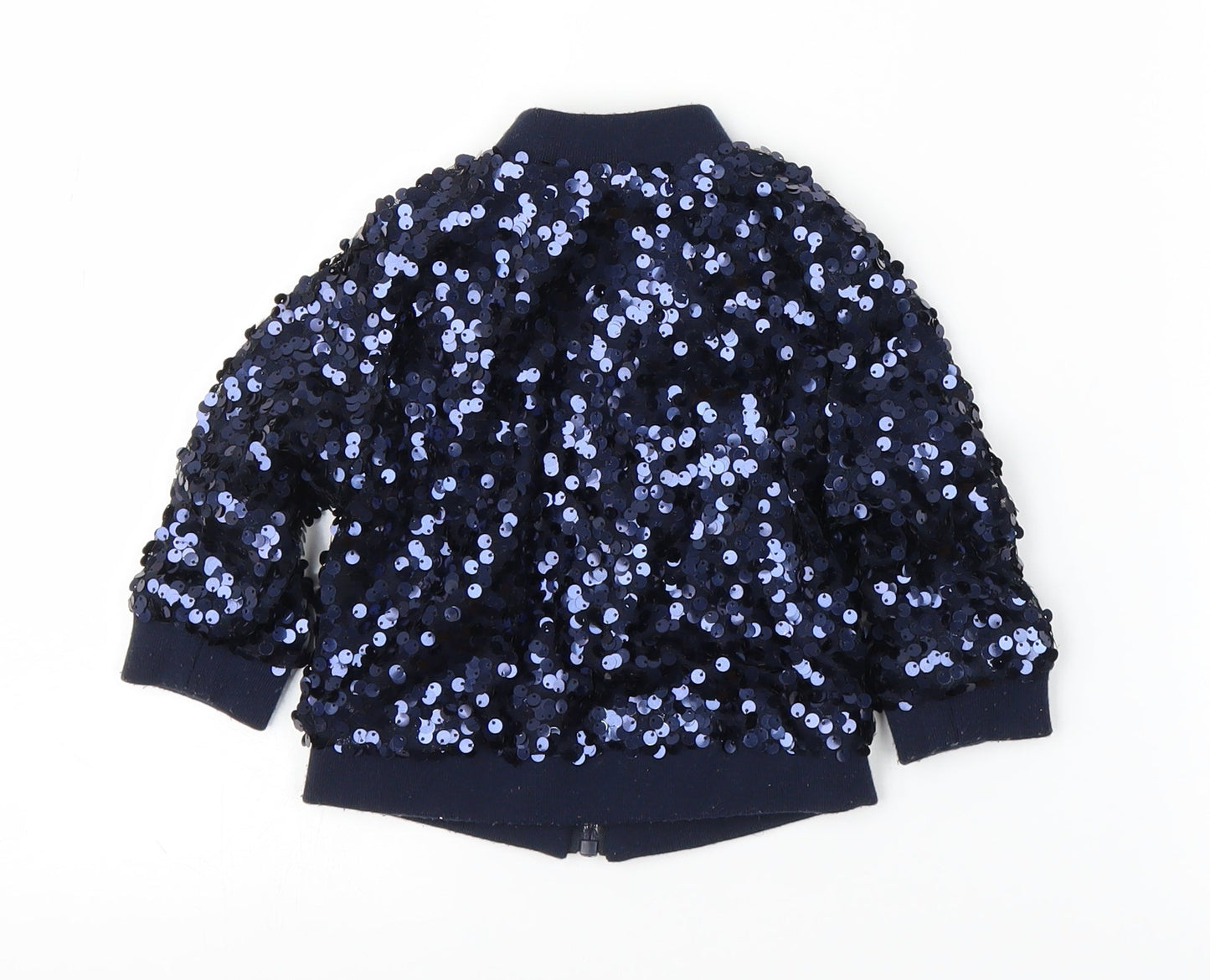 Minoti Girls Blue   Full Zip Jumper Size 9-12 Months