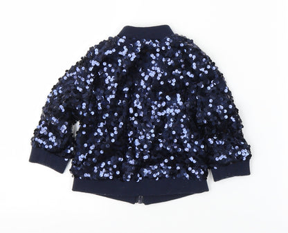 Minoti Girls Blue   Full Zip Jumper Size 9-12 Months