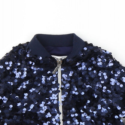 Minoti Girls Blue   Full Zip Jumper Size 9-12 Months