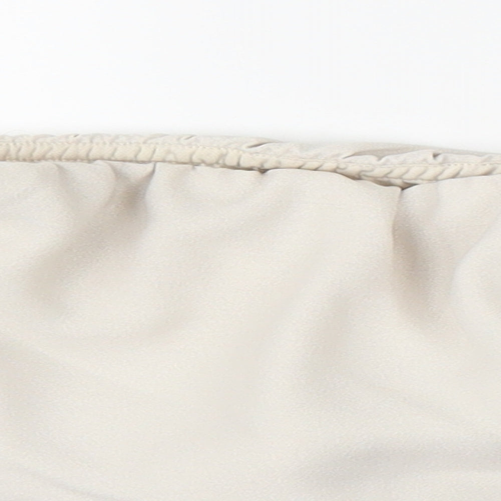 Womens UK Size 8 River Island Beige Cropped Blouse