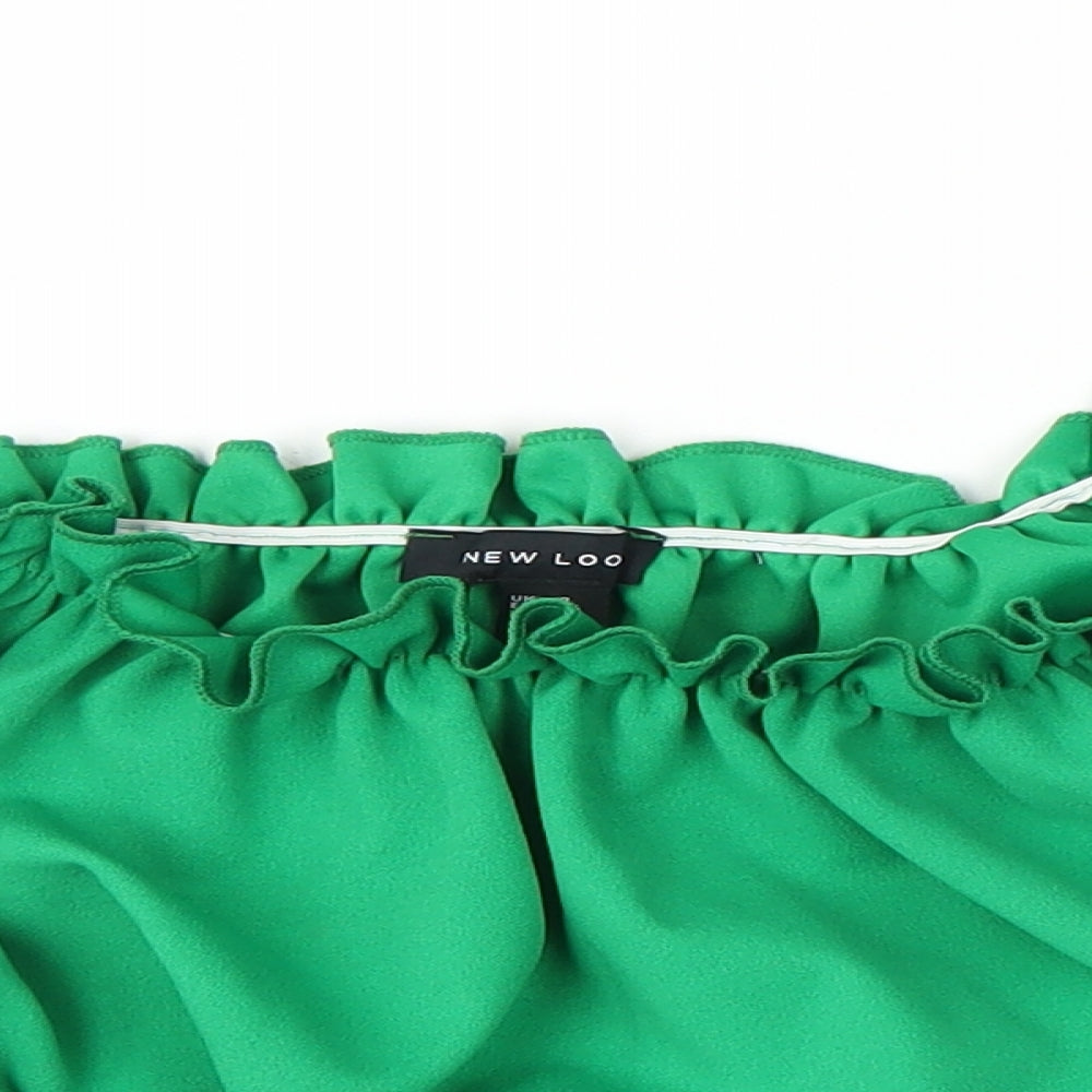 Womens UK Size 8 New Look Green Cropped Blouse