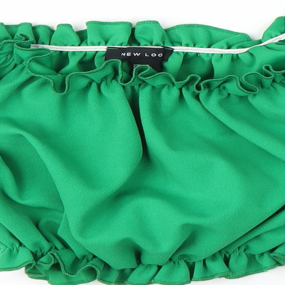 Womens UK Size 8 New Look Green Cropped Blouse