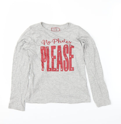 Pep&Co Girls Grey   Basic T-Shirt Size 9-10 Years