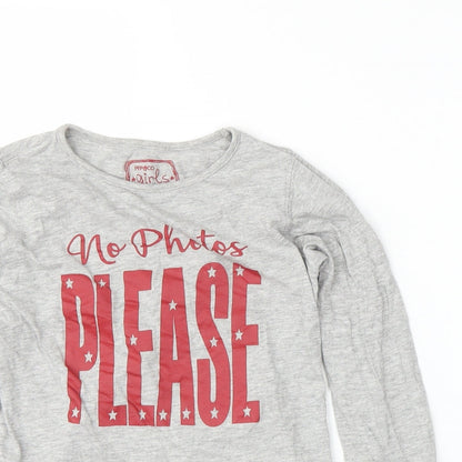 Pep&Co Girls Grey   Basic T-Shirt Size 9-10 Years
