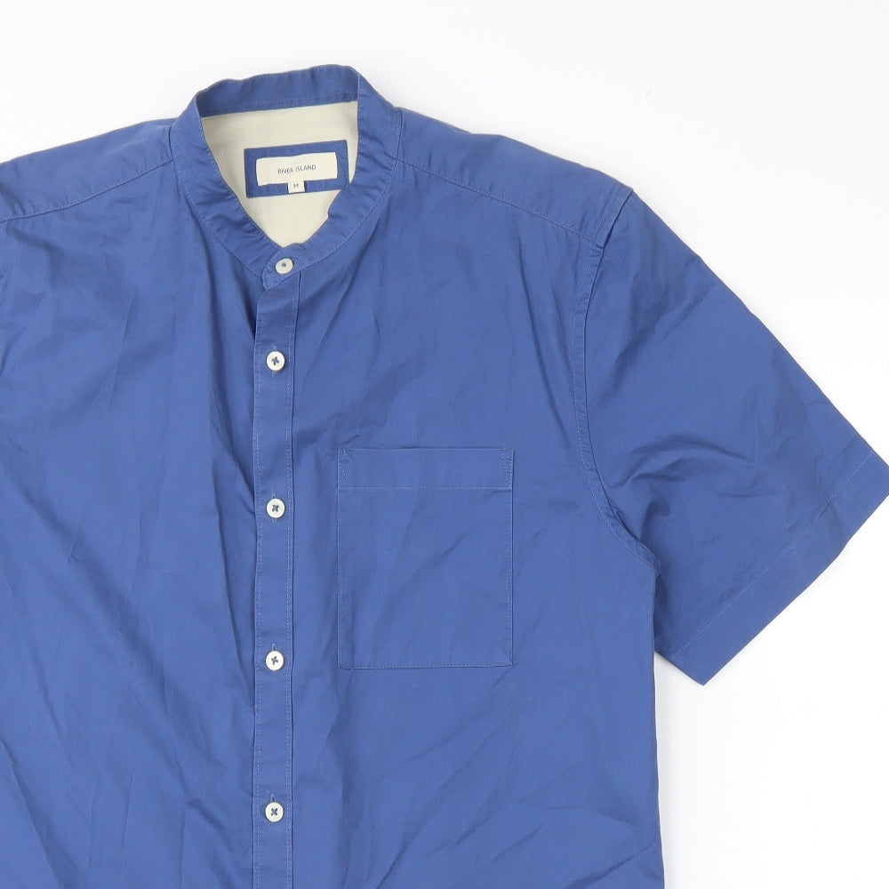 River Island Mens Blue    Button-Up Size M
