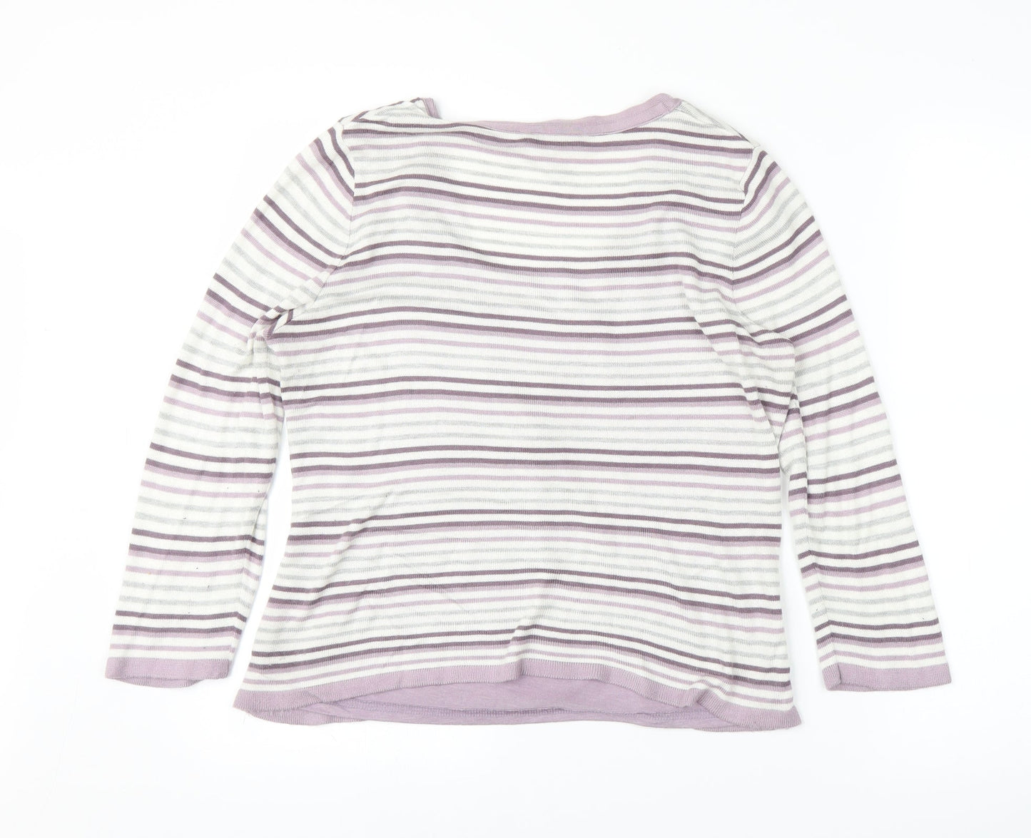 George Womens Purple Striped  Pullover Jumper Size 12