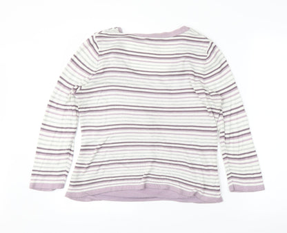 George Womens Purple Striped  Pullover Jumper Size 12