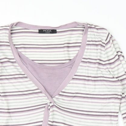 George Womens Purple Striped  Pullover Jumper Size 12