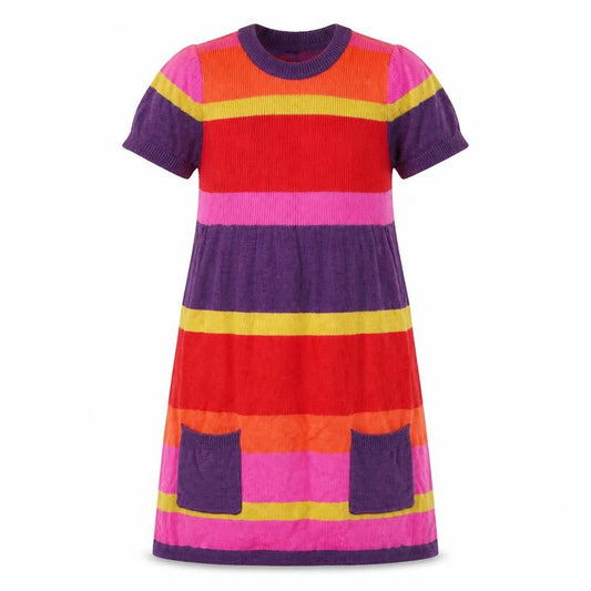 John Lewis Girls Multicoloured Striped  Jumper Dress  Size 5 Years