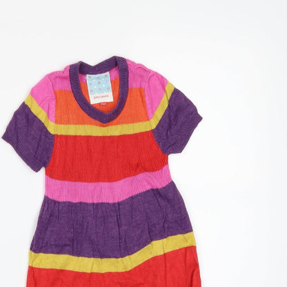 John Lewis Girls Multicoloured Striped  Jumper Dress  Size 5 Years