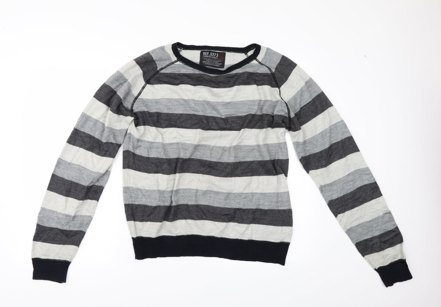STANDARD UNTIY Mens Grey Striped  Pullover Jumper Size M