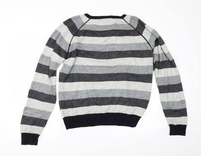 STANDARD UNTIY Mens Grey Striped  Pullover Jumper Size M